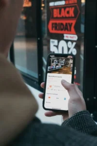 person scrolling phone
