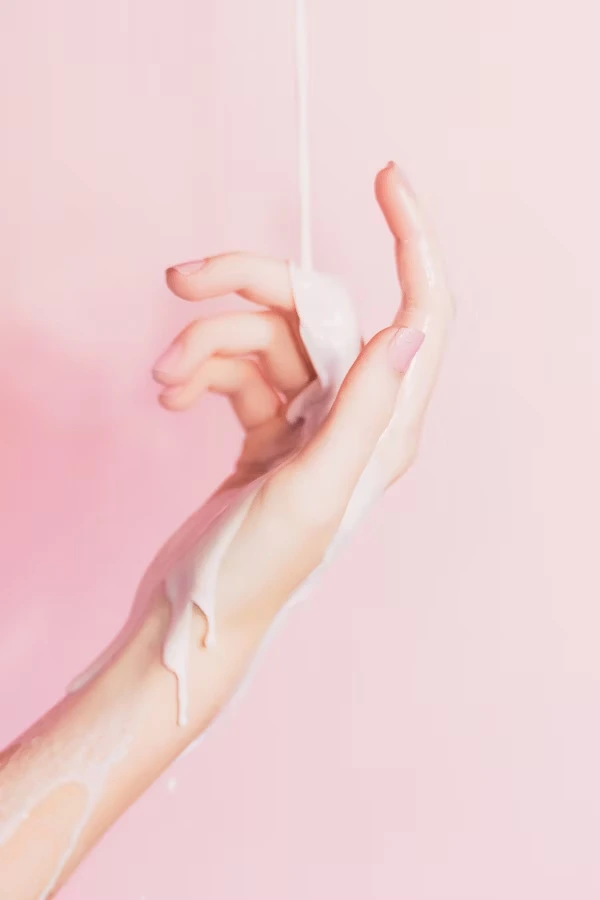 lotion on a hand